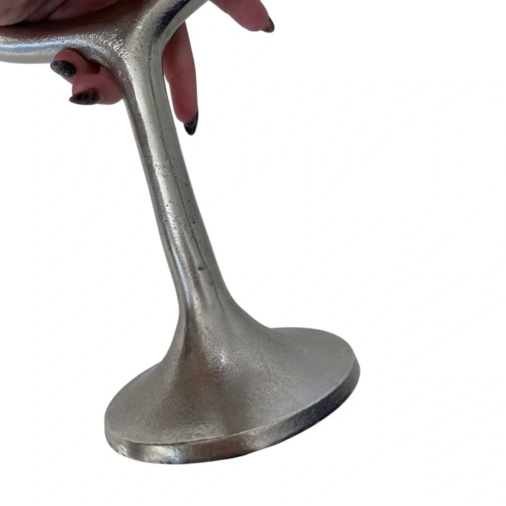 New 2014 Crate & Barrel Modern Double Taper Candle Holder 9
